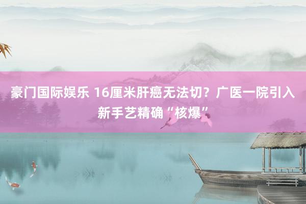 豪门国际娱乐 16厘米肝癌无法切？广医一院引入新手艺精确“核爆”