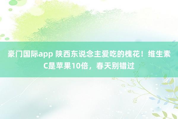 豪门国际app 陕西东说念主爱吃的槐花！维生素C是苹果10倍，春天别错过