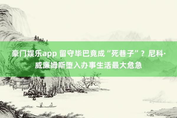 豪门娱乐app 留守毕巴竟成“死巷子”？尼科·威廉姆斯堕入办事生活最大危急