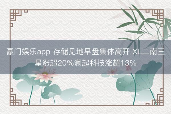 豪门娱乐app 存储见地早盘集体高开 XL二南三星涨超20%澜起科技涨超13%